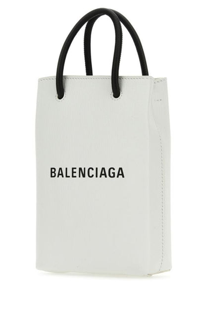 BALENCIAGA | White leather phone case