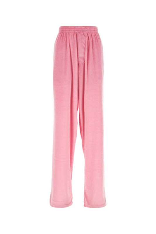 BALENCIAGA | Pink stretch velvet baggy pant