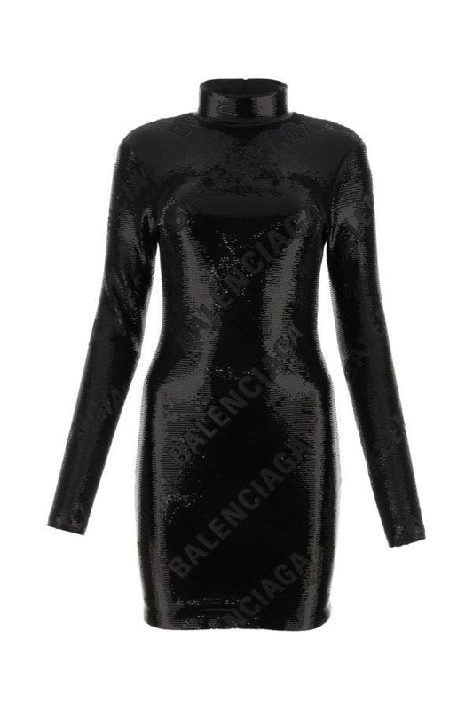 BALENCIAGA | Black sequins mini dress