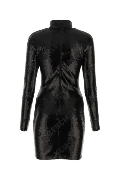 BALENCIAGA | Black sequins mini dress