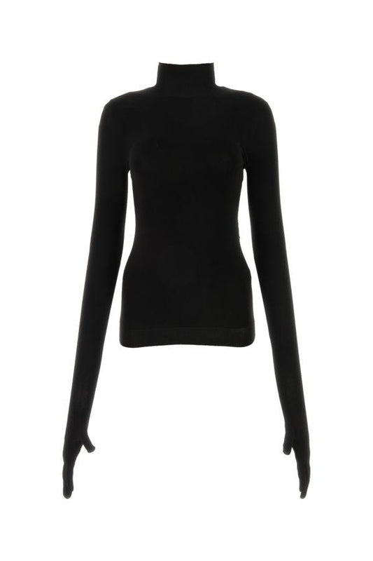 BALENCIAGA | Black stretch nylon sweater