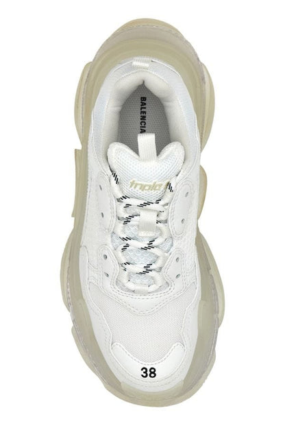 BALENCIAGA | White synthetic leather and fabric Triple S sneakers