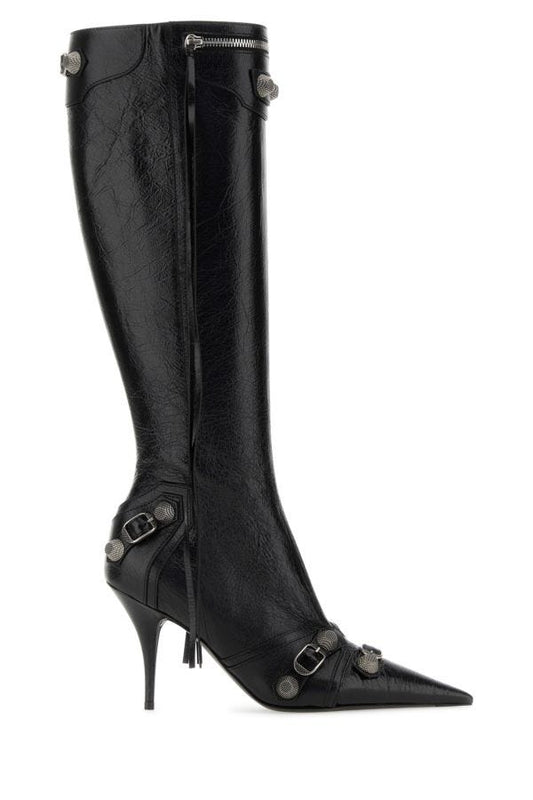 BALENCIAGA | Black leather Cagole boots