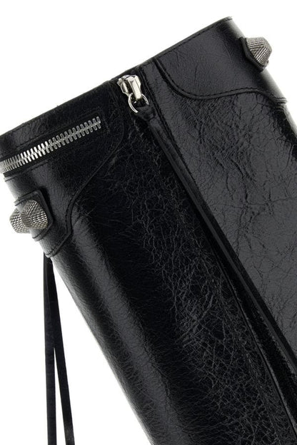 BALENCIAGA | Black leather Cagole boots