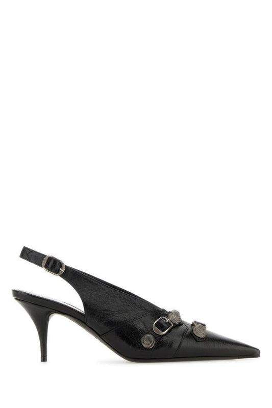 BALENCIAGA | Black leather Cagole pumps