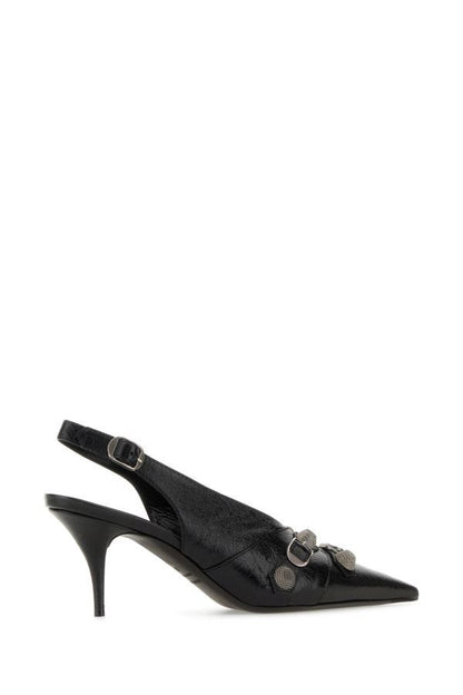 BALENCIAGA | Black leather Cagole pumps