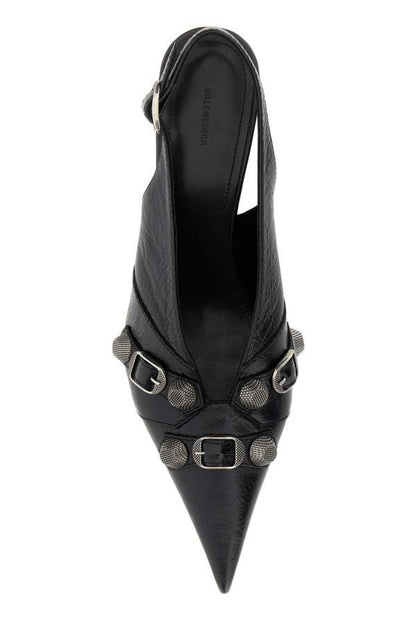BALENCIAGA | Black leather Cagole pumps