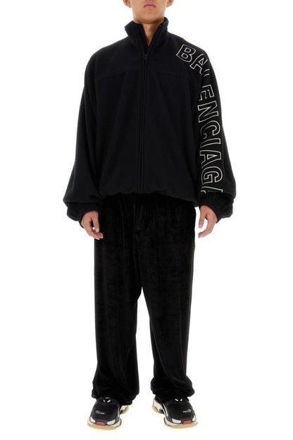 BALENCIAGA | Black stretch velvet baggy pant