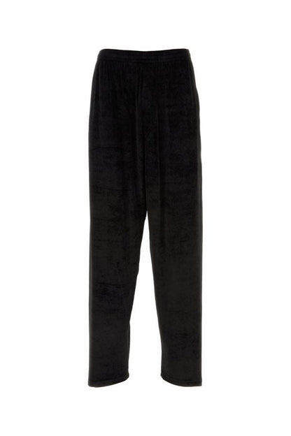 BALENCIAGA | Black stretch velvet baggy pant