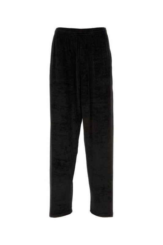 BALENCIAGA | Black stretch velvet baggy pant