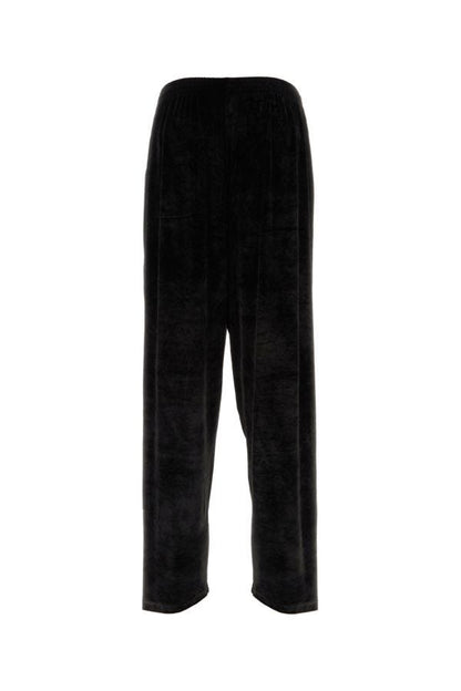 BALENCIAGA | Black stretch velvet baggy pant