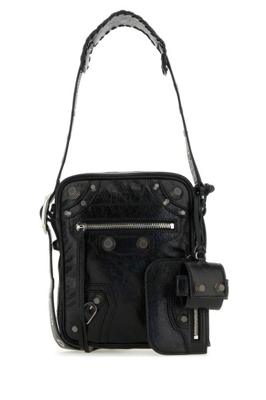 BALENCIAGA | Black leather Le Cagole Men crossbody bag