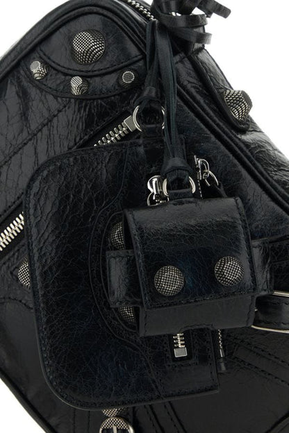 BALENCIAGA | Black leather Le Cagole Men crossbody bag