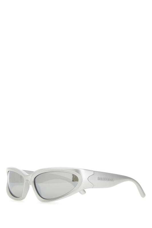 BALENCIAGA | Silver acetate Swift Oval sunglasses