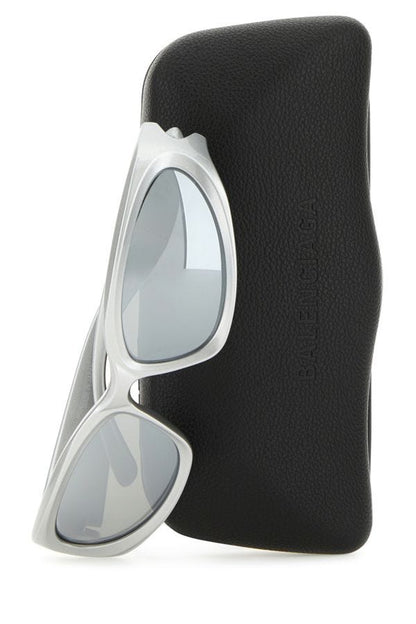 BALENCIAGA | Silver acetate Swift Oval sunglasses