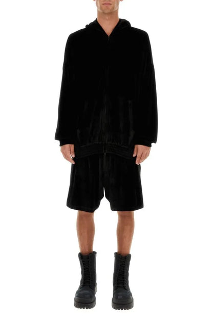 Balenciaga | ブラック ベルベット オーバーサイズ スウェットシャツ