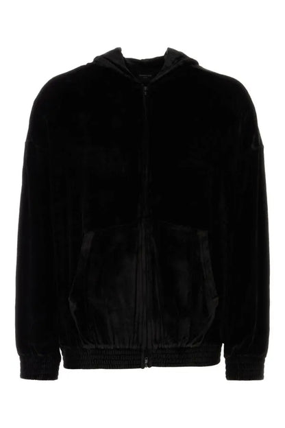 Balenciaga | ブラック ベルベット オーバーサイズ スウェットシャツ