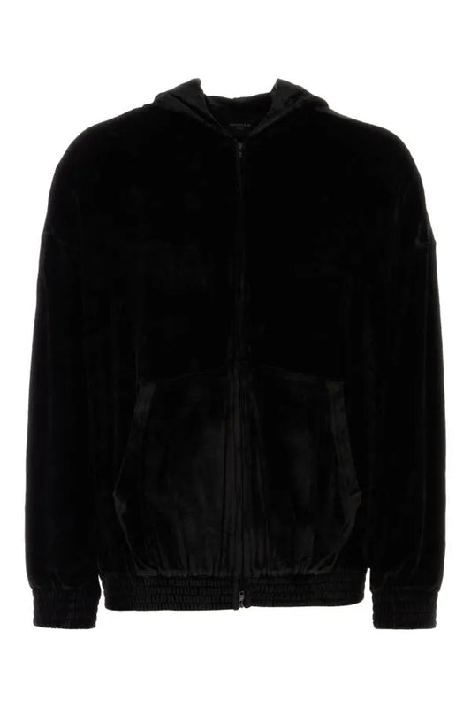 Balenciaga | ブラック ベルベット オーバーサイズ スウェットシャツ