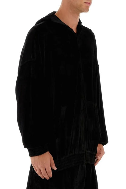 Balenciaga | ブラック ベルベット オーバーサイズ スウェットシャツ