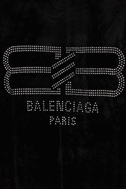 BALENCIAGA | Black velvet oversize sweatshirt
