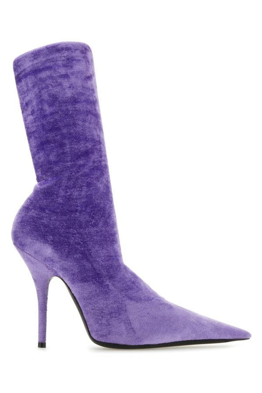 BALENCIAGA | Lilac velvet Knife ankle boots