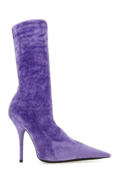 BALENCIAGA | Lilac velvet Knife ankle boots