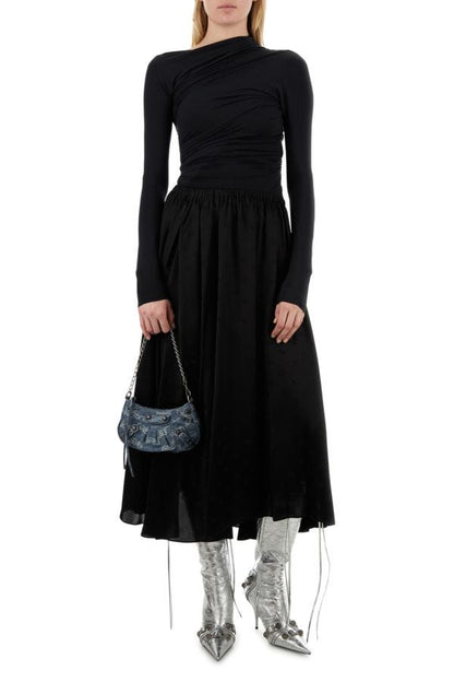 BALENCIAGA | Black satin skirt