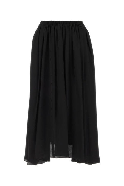 BALENCIAGA | Black satin skirt