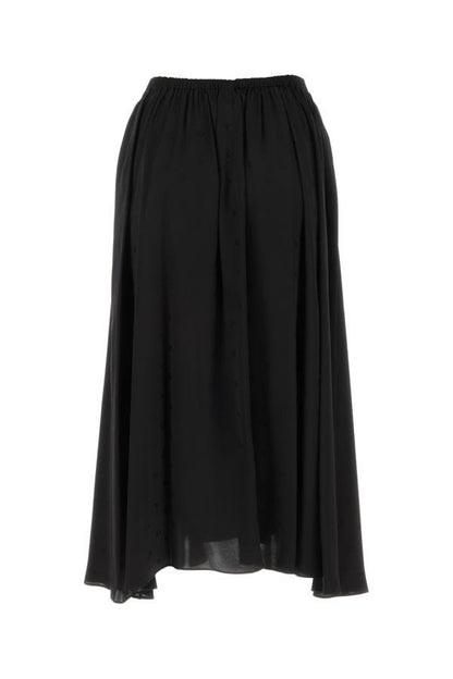 BALENCIAGA | Black satin skirt