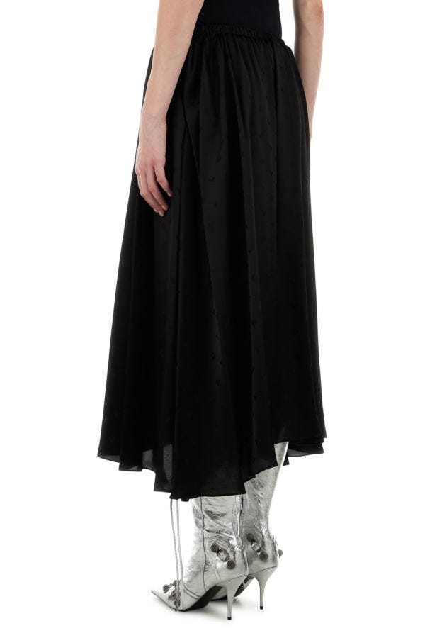 BALENCIAGA | Black satin skirt