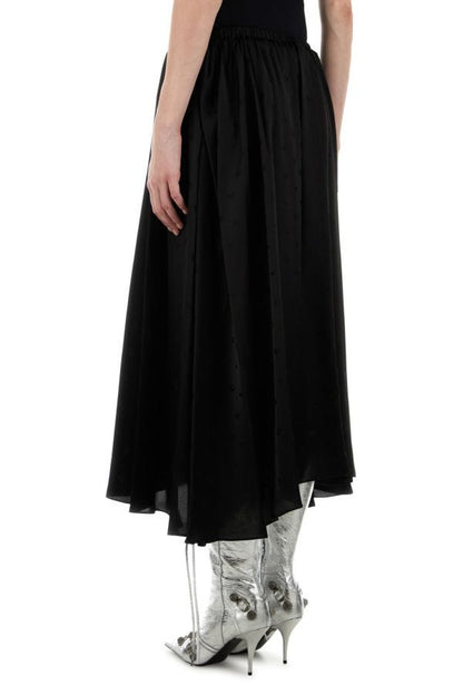 BALENCIAGA | Black satin skirt