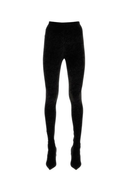 BALENCIAGA | Black fluid velvet jersey Knife pantaleggings
