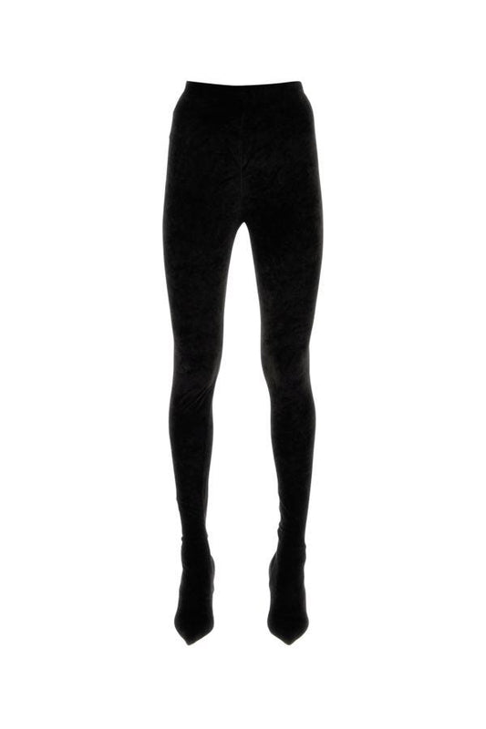 BALENCIAGA | Black fluid velvet jersey Knife pantaleggings
