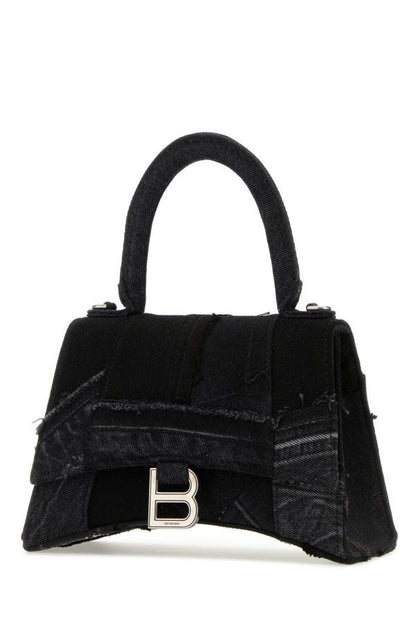 BALENCIAGA | Black denim small Hourglass handbag