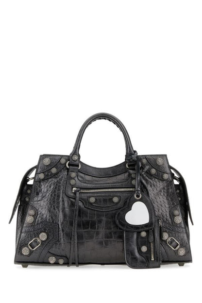 BALENCIAGA | Lead leather Neo Cagole City handbag