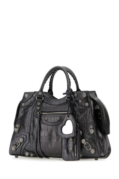 BALENCIAGA | Lead leather Neo Cagole City handbag