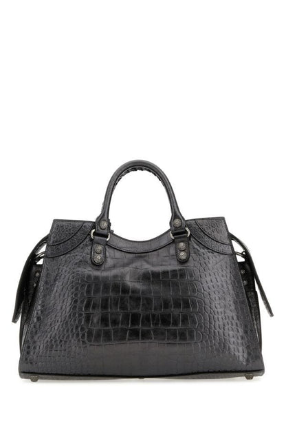 BALENCIAGA | Lead leather Neo Cagole City handbag