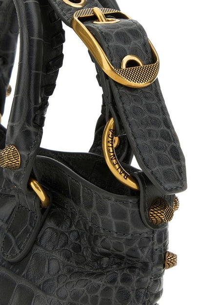 BALENCIAGA | Charcoal leather Neo Cagole S handbag