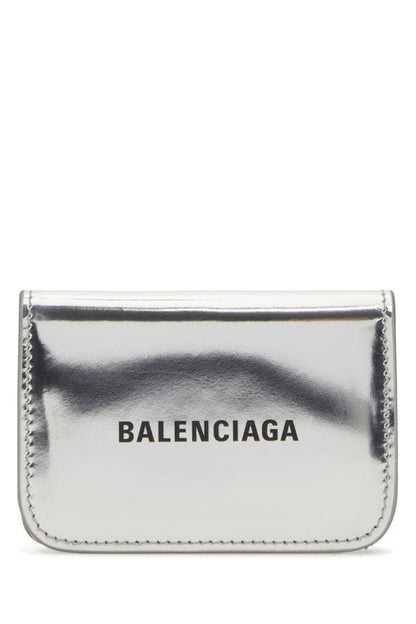 BALENCIAGA | Silver leather wallet