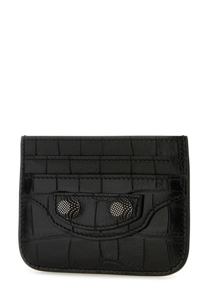 BALENCIAGA | Black leather Le Cagole card holder