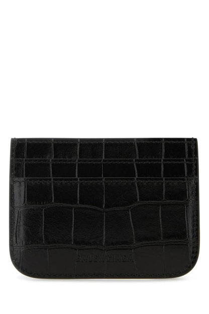 BALENCIAGA | Black leather Le Cagole card holder