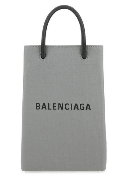 BALENCIAGA | Grey leather phone case