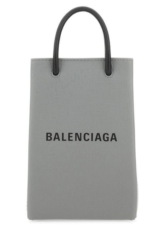 BALENCIAGA | Grey leather phone case