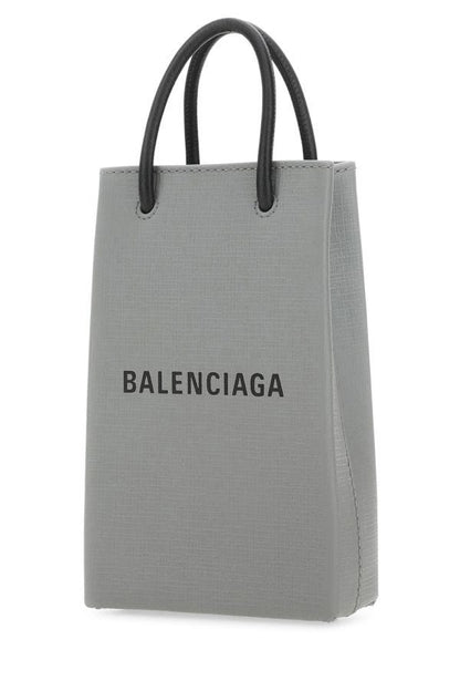 BALENCIAGA | Grey leather phone case