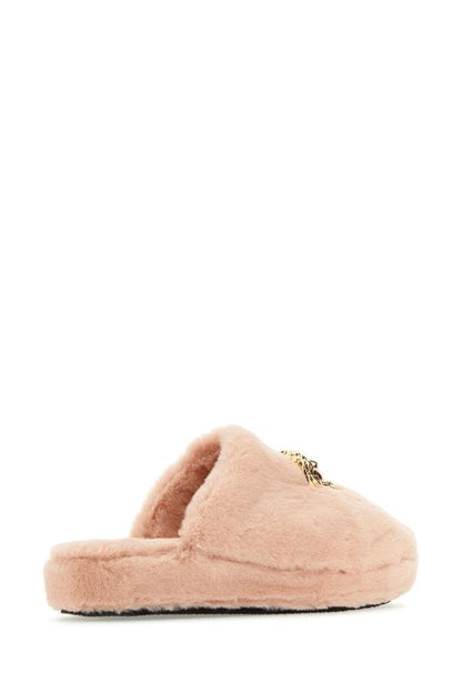VERSACE | Light pink eco fur slippers