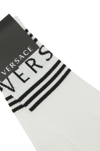 VERSACE | White stretch cotton blend socks