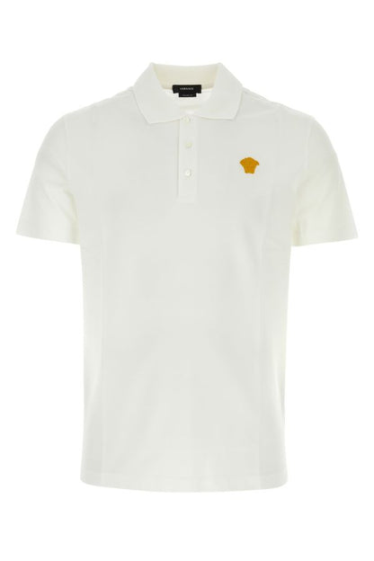 VERSACE | White piquet polo shirt