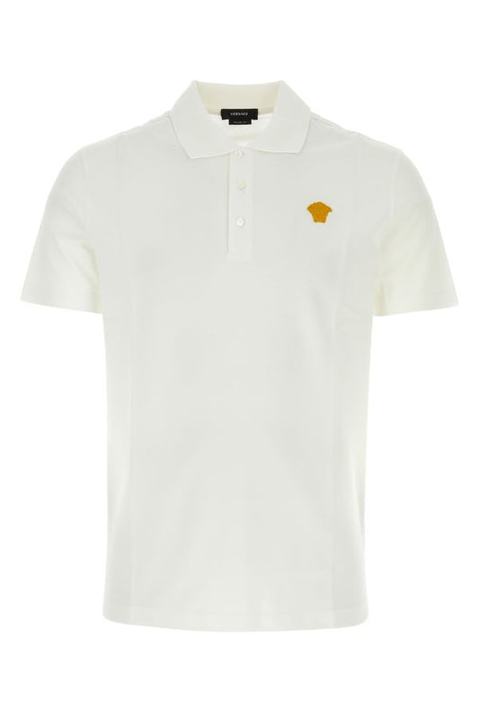 VERSACE | White piquet polo shirt