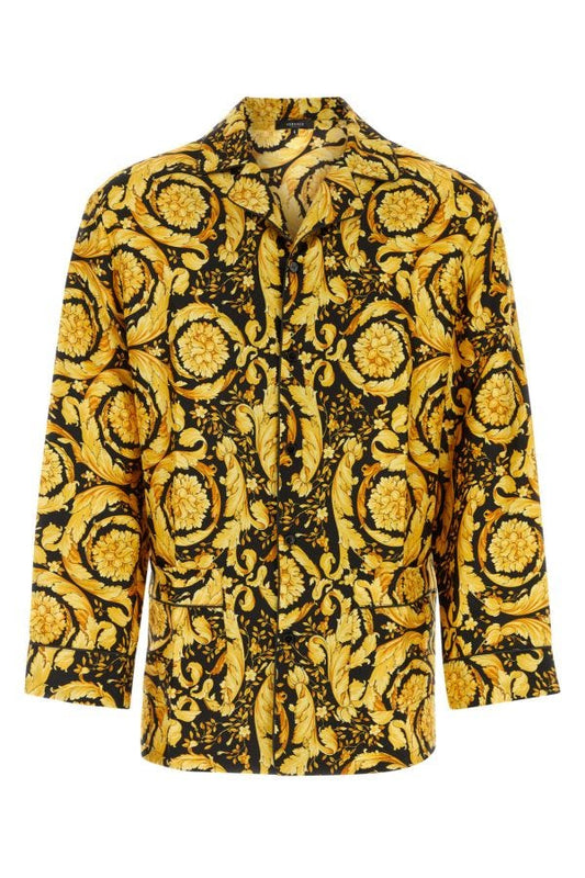VERSACE | Printed silk pijama shirt