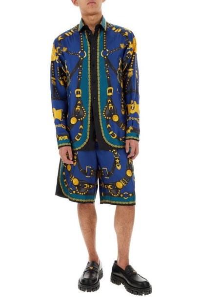 VERSACE | Printed satin bermuda shorts